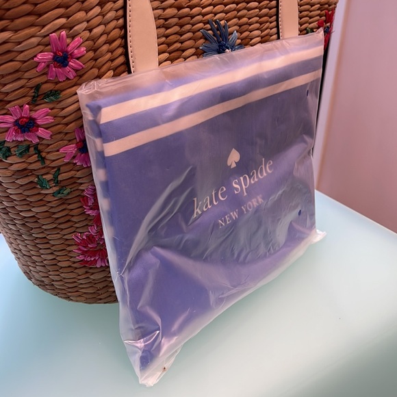 Kate Spade Purple-Blue Canvas Tote XL Reusable Shopping Beach Bag - Picture 13 of 16